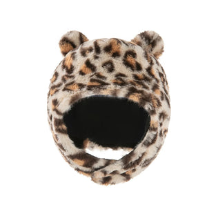 Plush Leopard Hat & Gloves