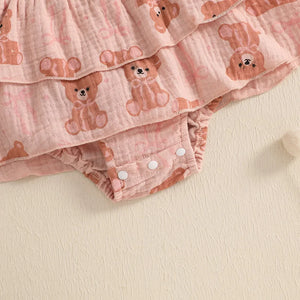 Ruffled Teddy Bear Dress & Headband