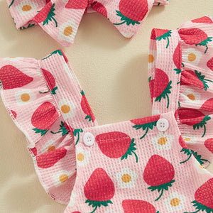 Fruity Floral Ruffle Romper & Bow