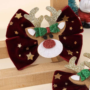 2 Pack Reindeer Christmas Bows