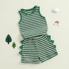 Striped Dino Spike Shorts Outfit