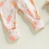 Floral Carrot Ruffle Onesie & Bow