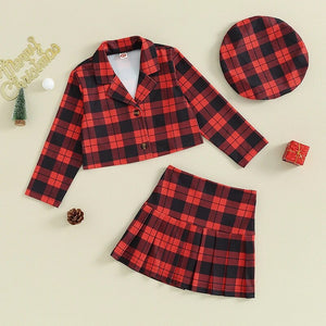 Plaid Christmas Babe Skirt Outfit