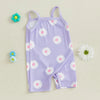 Ribbed Summer Flower Romper