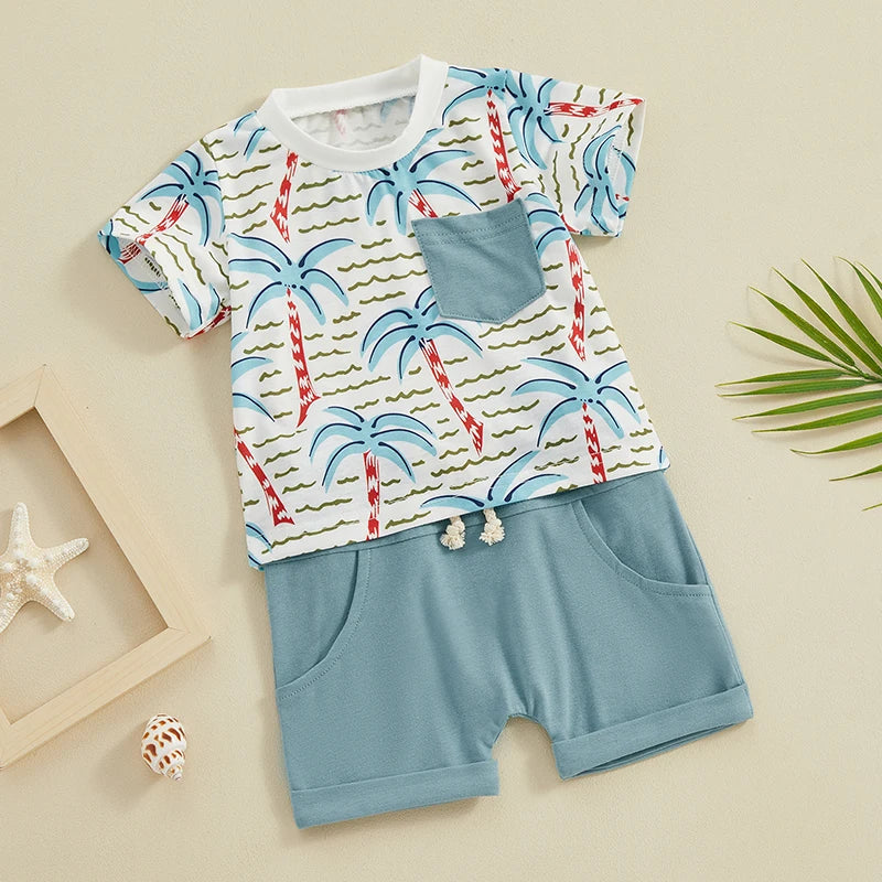 Beach Boy Palm Tree Outfit for Baby & Toddler Boys – Bitsy Bug Boutique