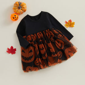 Long Sleeve Halloween Tutu Dress