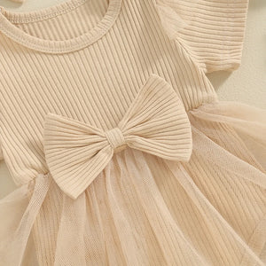 Solid Ribbed Tutu Dress & Headband