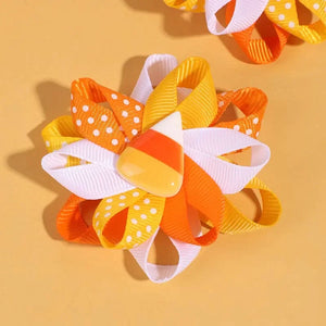 2 Pack Candy Corn Ribbon Clips