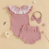 Ribbed Lyra Lace Collar Outfit & Headband