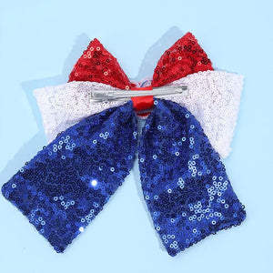 USA Heart Bow Clip