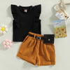 Fly Sleeve Tank & Belted Shorts Outfit