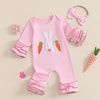 Bunny Carrots Ruffled Romper