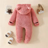 Fuzzy Footie Bear Ear Romper