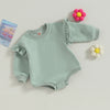 Solid Ruffle Long Sleeve Onesie