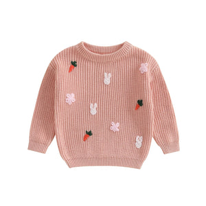 Embroidery Knit Easter Sweater