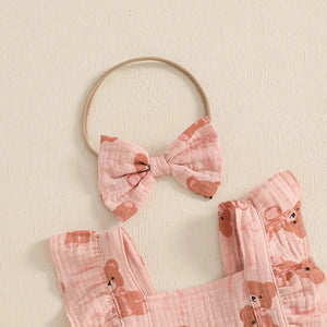 Ruffled Teddy Bear Dress & Headband