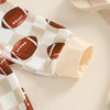 Checkered Football Zipper Onesie