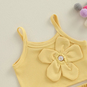 Ribbed Flower Button Skort Outfit