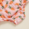 Floral Carrot Ruffle Romper & Headband