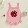 Knit Strawberry Ruffle Onesie