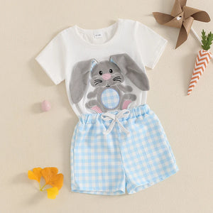 Plaid Floppy Bunny T-shirt & Shorts