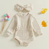 Solid Shaila Ribbed Onesie & Headband