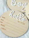 3 Piece Hello World Birth Announcement Signs