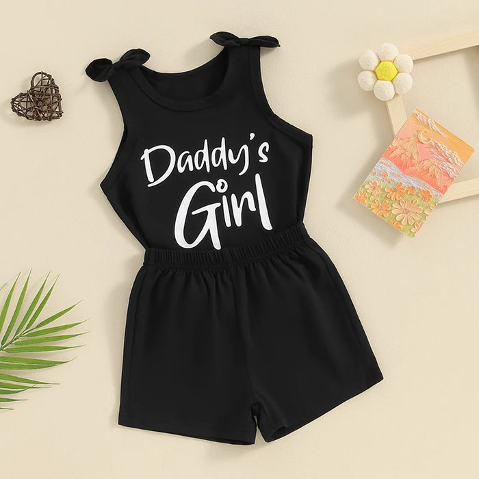Daddy's Girl Bow Tank Top & Shorts