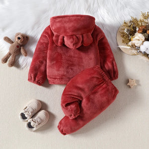 Plush Hooded Winter Bear Jogger Set