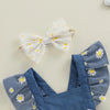 Denim Lace Daisy Dress & Headband