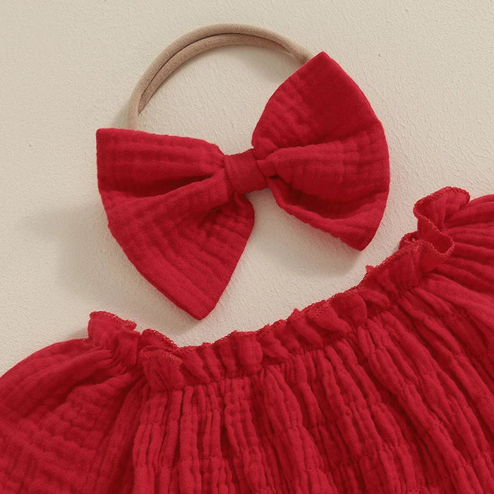 Valentine's Heart Romper Dress & Headband