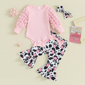 Pink Cow Flare Pants Outfit