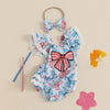 USA Lace Bow Romper & Headband
