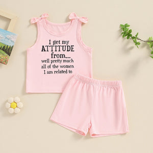 Shoulder Bow Attitude Tank & Shorts