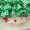 Plaid Strawberry Ruffle Romper & Headband
