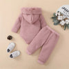 Knitted Fur Hooded Set