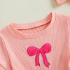 Pink Ribbed Onesie & Headband