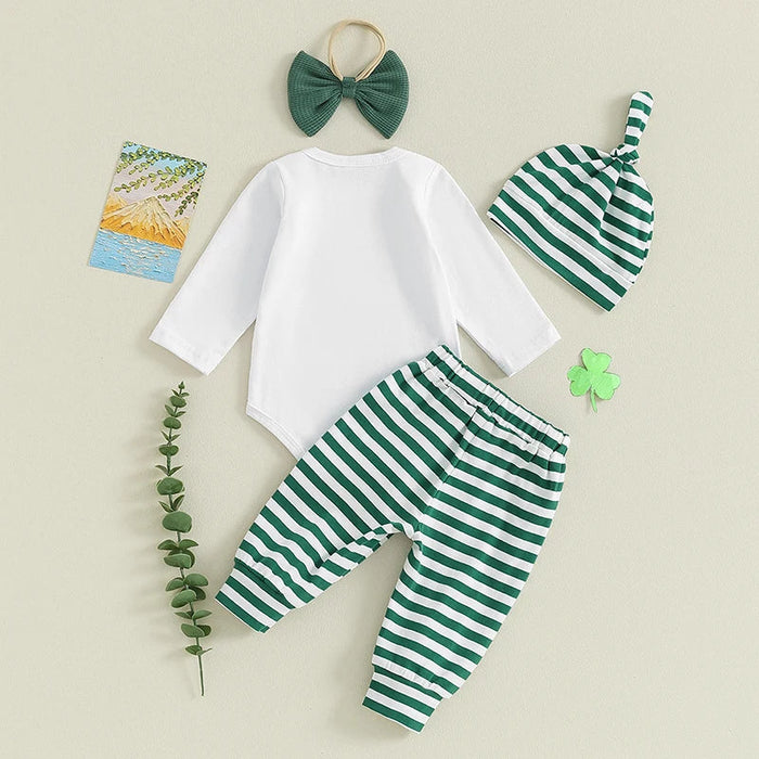 Mommy & Daddy's Lucky Charm Striped Outfit