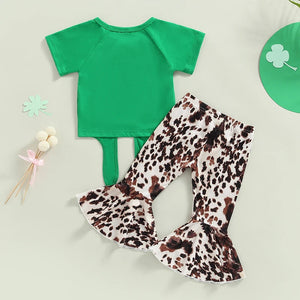 Four Leaf Clover Cow Print Outfit