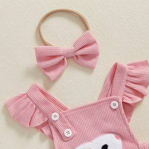 Pink Ruffles Bunny Romper & Bow