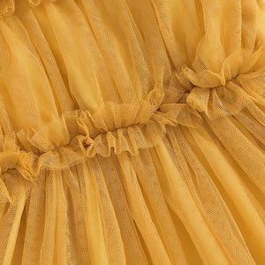 Solid Skyla Mesh Ruffle Dress