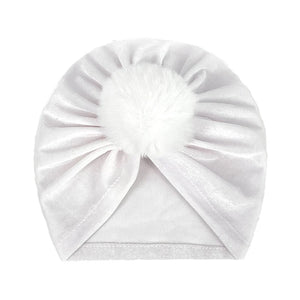 Velvet Fur Pompom Hat