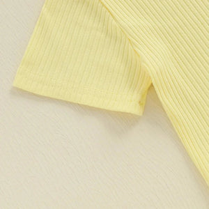 Solid Ribbed Ruffled Skort Outfit
