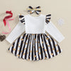 My 1st New Year Striped Heart Dress