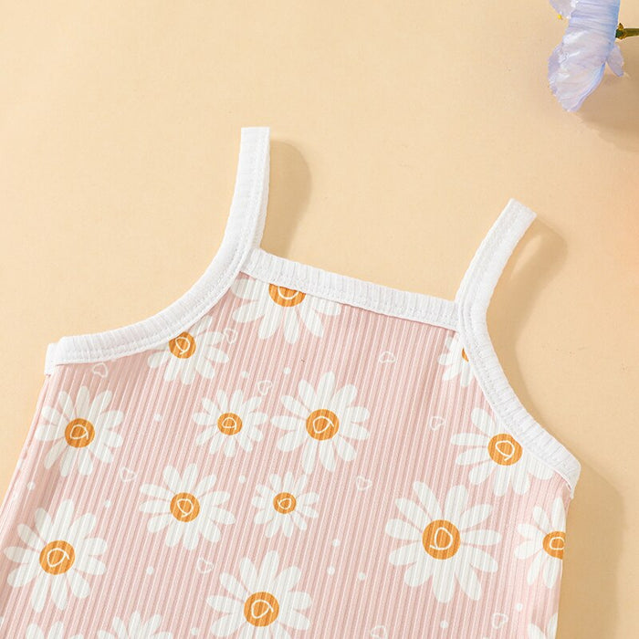 Ribbed 3 Piece Daisy Summer Outfit