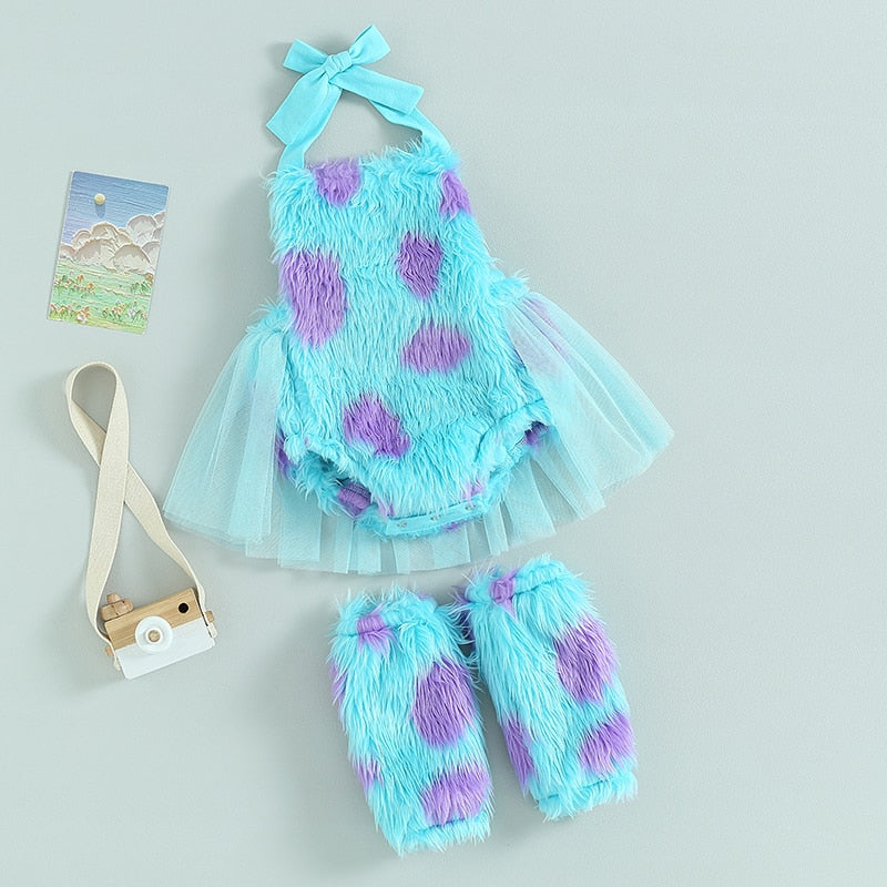 Fuzzy Monster Halloween Costume for Baby & Toddler Girls – Bitsy Bug ...