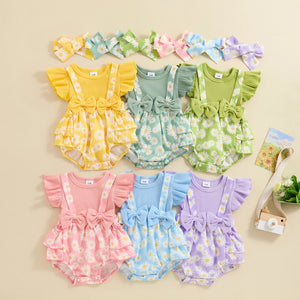 Ruffled Daisy Mae Romper & Bow