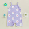 Ribbed Summer Flower Romper