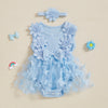 Sleeveless Ribbed Butterfly Flower Dress