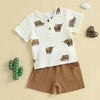 Highland Cattle Button Shirt & Shorts